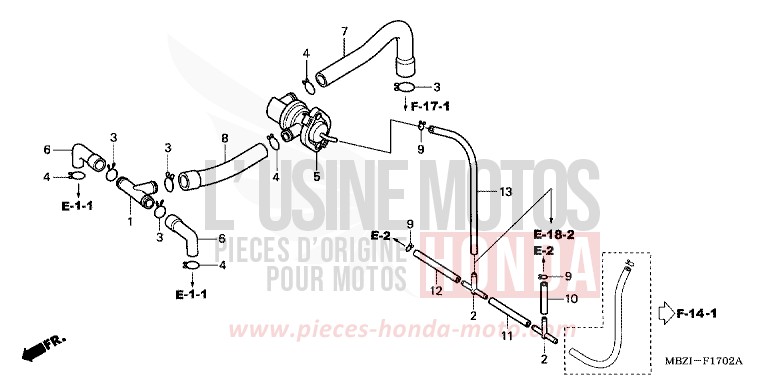 AIR INJECTION CONTROL VALVE for CB600F Hornet QUASAR SILVER METALLIC (NHA48) from 2005